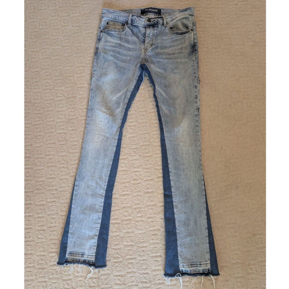 Valabasas Jeans Mens Size 32/36 32X36 Blue Denim Designer Skinny Flare